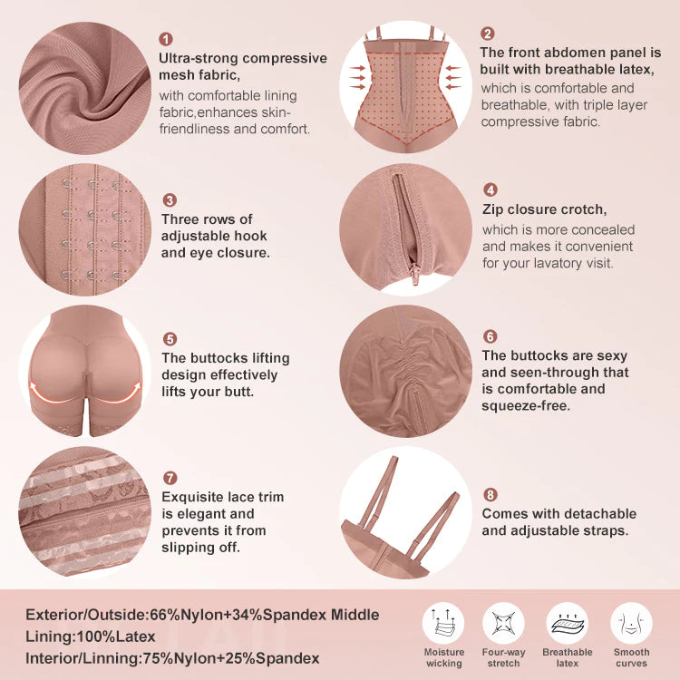 Latex Firm Fupa compressor (Removable Straps) image 4